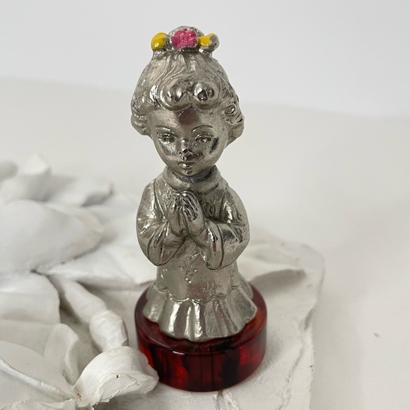 Praying Girl Pewter Figurine Peltro Made in Italy - Picture 3 of 10